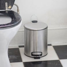 Pedal Bin Round Chrome Stainless Steel 5 Litre