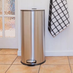 Kitchen Pedal Bin Round Stainless Steel 30 Litre