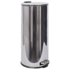 Kitchen Pedal Bin Round Stainless Steel Chrome 30 Litres