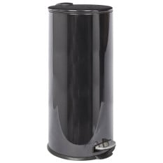Kitchen Pedal Bin Round Stainless Steel Black 30 Litre