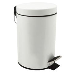 Bathroom Pedal Bin With Inner Bucket White 3 Litre