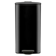 Kitchen Pedal Bin Square Stainless Steel Black 30 Litre