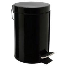 Bathroom Pedal Bin With Inner Bucket Black 3 Litre