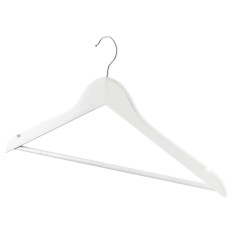 Wooden Coat Hanger White (Pack of 10)