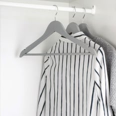 Wooden Coat Hanger Grey (Pack of 10)
