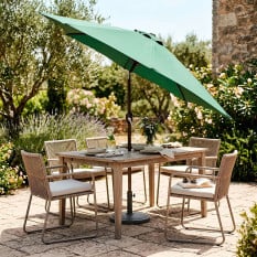 Tilting Garden Parasol Green 2.7m