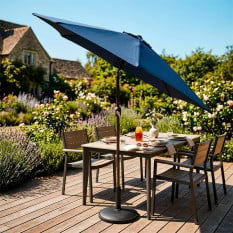 Tilting Garden Parasol Navy 2.7m