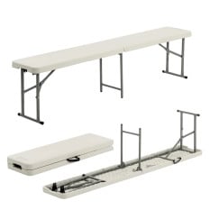 Folding Picnic and Camping Bench White