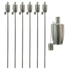 Outdoor Fire Torches Barrel Silver (Pack of 6)