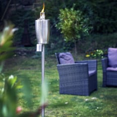 Outdoor Fire Torches Barrel Silver (Pack of 6)