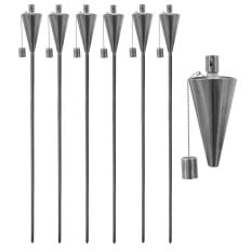 Outdoor Fire Torches Triangle Silver (Pack of 6)