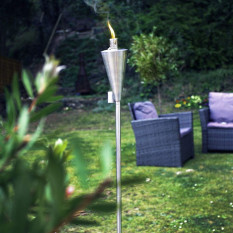 Outdoor Fire Torches Triangle Silver (Pack of 6)