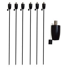 Outdoor Fire Torches Barrel Black (Pack of 6)