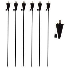 Outdoor Fire Torches Triangle Black (Pack of 6)