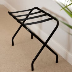 Folding Metal Luggage Rack Black
