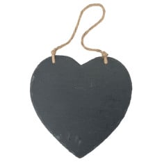 Heart Hanging Slate Notice Menu Board Large 24cm (Pack of 6)