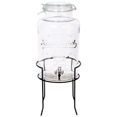 Glass Drinks Dispenser with Black Stand 6.5 Litre