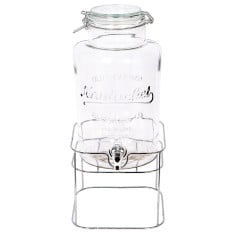 Glass Drinks Dispenser with Chrome Stand 6.5 Litre