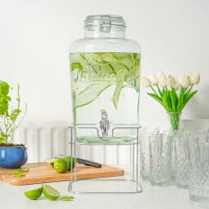 Glass Drinks Dispenser with Chrome Stand 8.7 Litre
