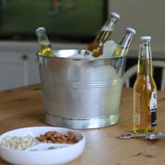 Handmade Galvanized Iron Ice Bucket Silver