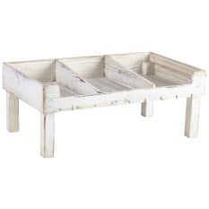 Genware TR5321W Buffet Display Crate Stand 3 Compartment White Wash