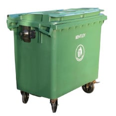 Flat Top Lid Wheelie Bin Green 1100 Litre