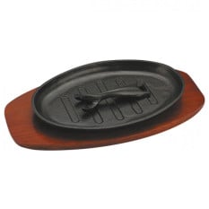Cast Iron Sizzle Platter 34.5 x 18.5cm