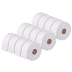 Mini Jumbo Toilet Roll 3 Inch Core 2 Ply (Pack of 12)