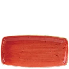Churchill Stonecast Berry Red Oblong Plate 18.5 x 35cm/7.3 x 13.75" (Pack of 6)"