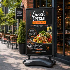 Water Base Pavement Sign with Springs A0 Black