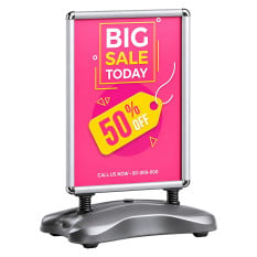 Water Base Pavement Sign with Springs A0 Silver