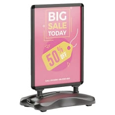 Water Base Pavement Sign with Springs A1 Black