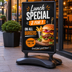 Water Base Pavement Sign with Springs A1 Black