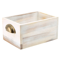 White Wash Acacia Wood Display Drawer 21.5 x 15 x 11cm