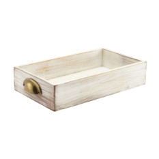 Acacia Wood Display Drawers GN 1/3 White Wash