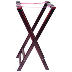 Mahogany Double Bar Wood Tray Stand