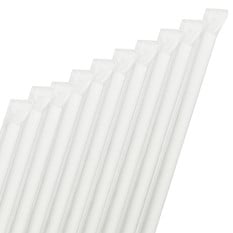 Paper Jumbo Smoothie Straw 9 Inch 23cm Wrapped White (Pack of 250)