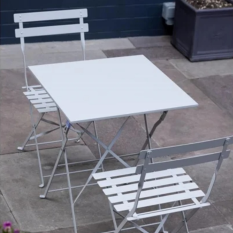 Bolero Perth Grey Pavement Style Steel Folding Chairs (Pack of 2)