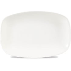 X Squared White Oblong Plate 9.35x6.2 Inch