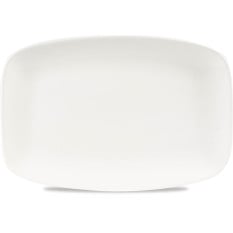 X Squared White Oblong Plate 12 x 7 4/5 Inch