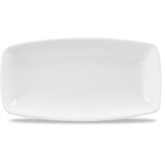 X Squared White Oblong Plate 13.75 Inch