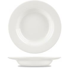 Classic White Rimmed Soup 9"