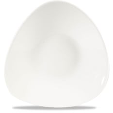 Lotus White Triangle Shallow Bowl 8 1/4 x 8 1/4 Inch