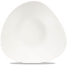 Lotus White Triangle Shallow Bowl 10.75 x 10.5 Inch