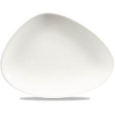 Lotus White Triangle Chefs Plate 7 3/4 x 5 3/4 Inch