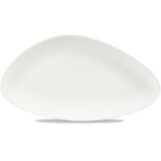 Lotus White Triangle Chefs Plate 13 3/4 x 7 3/8 Inch