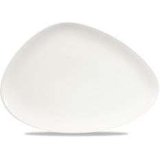 Lotus White Triangle Chefs Plate 14 x 9 3/4 Inch