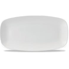 X Squared White Oblong Plate 13 7/8 x 7 3/8 Inch