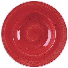 Churchill Stonecast Berry Red Wide Rim Bowl 24cm/9.44" (Pack of 12)