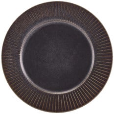 Terra Porcelain Black Fluted Winged Plate 21cm/8" (Pack of 6)
